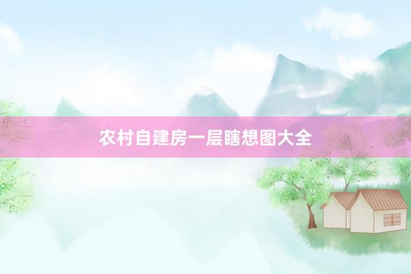 农村自建房一层瞎想图大全